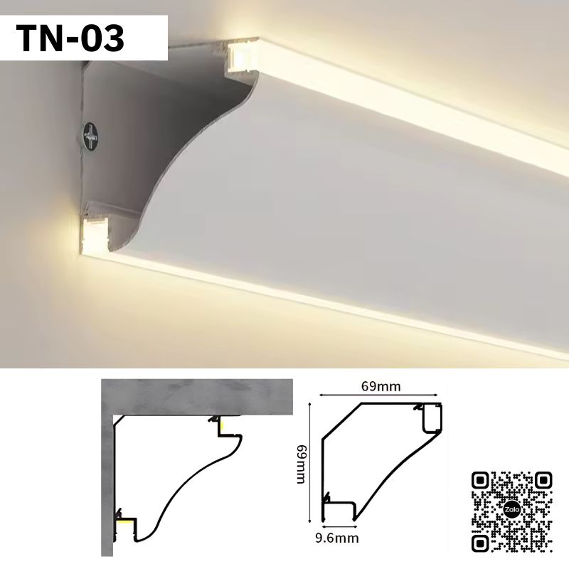 Thanh Nhôm Phào Chỉ Hắt Trần Lắp Nổi 3m | TN-03